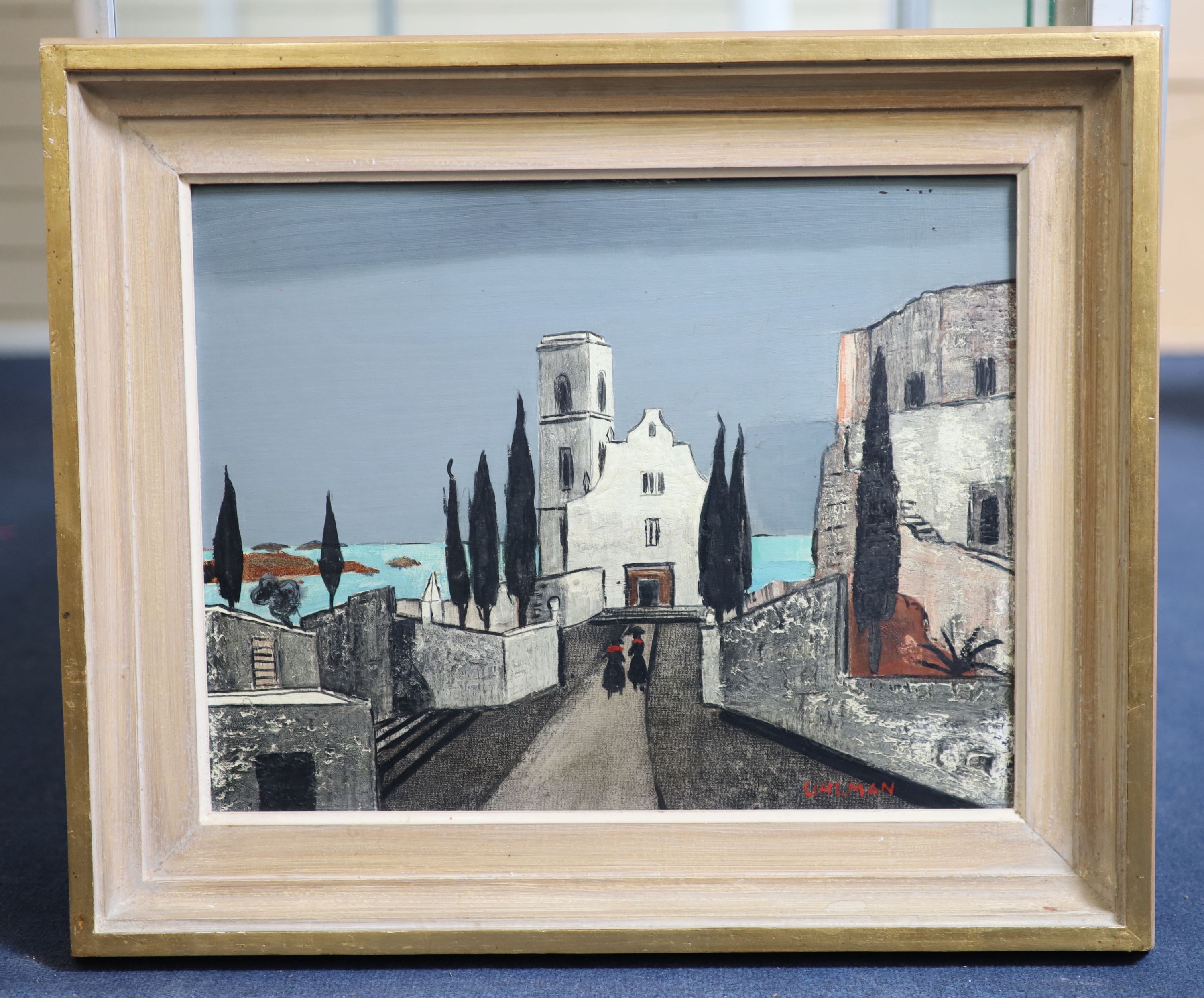 Fred Uhlmann (1901-1995), Italian Church, Oil on board, 35 x 45cm.